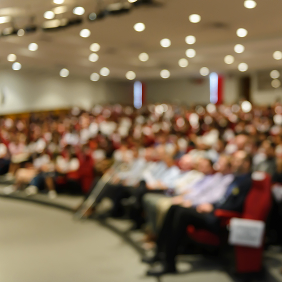 Audience in conference presentation