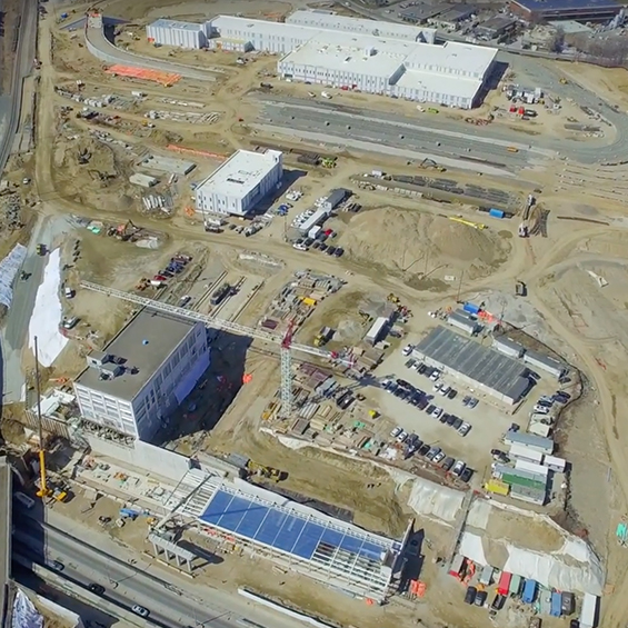 Aerial view of Eglington LRT Tunnel.