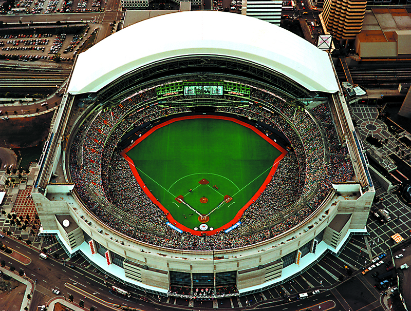 Aerial view of the Skydome.