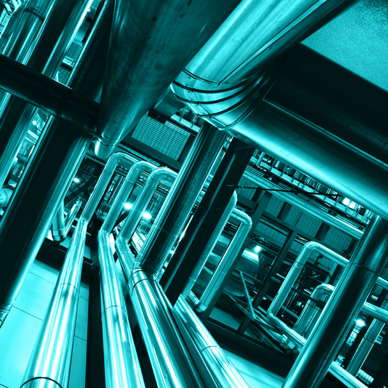Pipes- blue wash