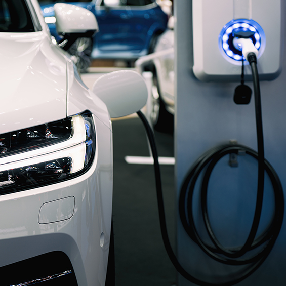Electric car charging.