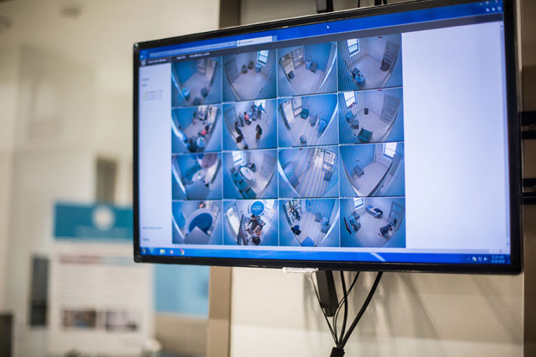 Monitor at the security control room