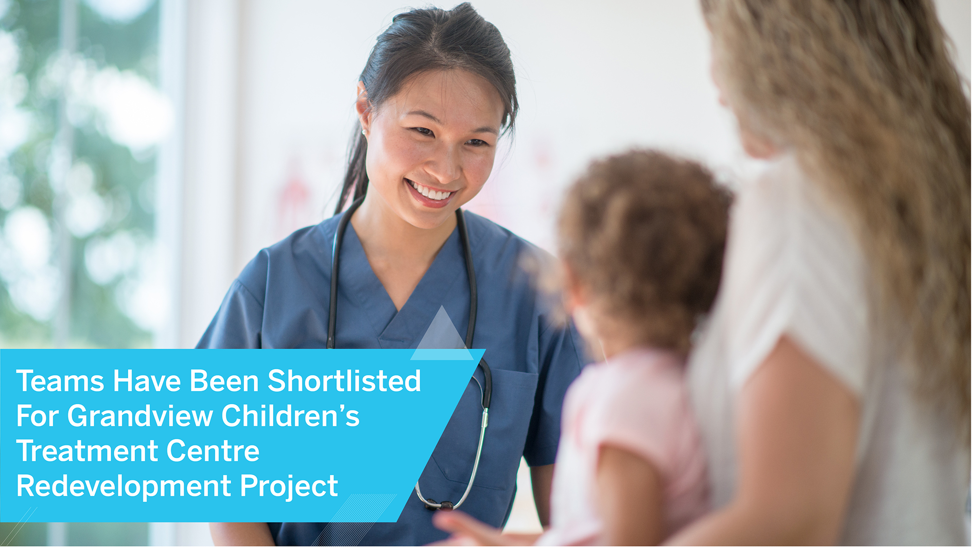 Web Doctor smiling at child and parent