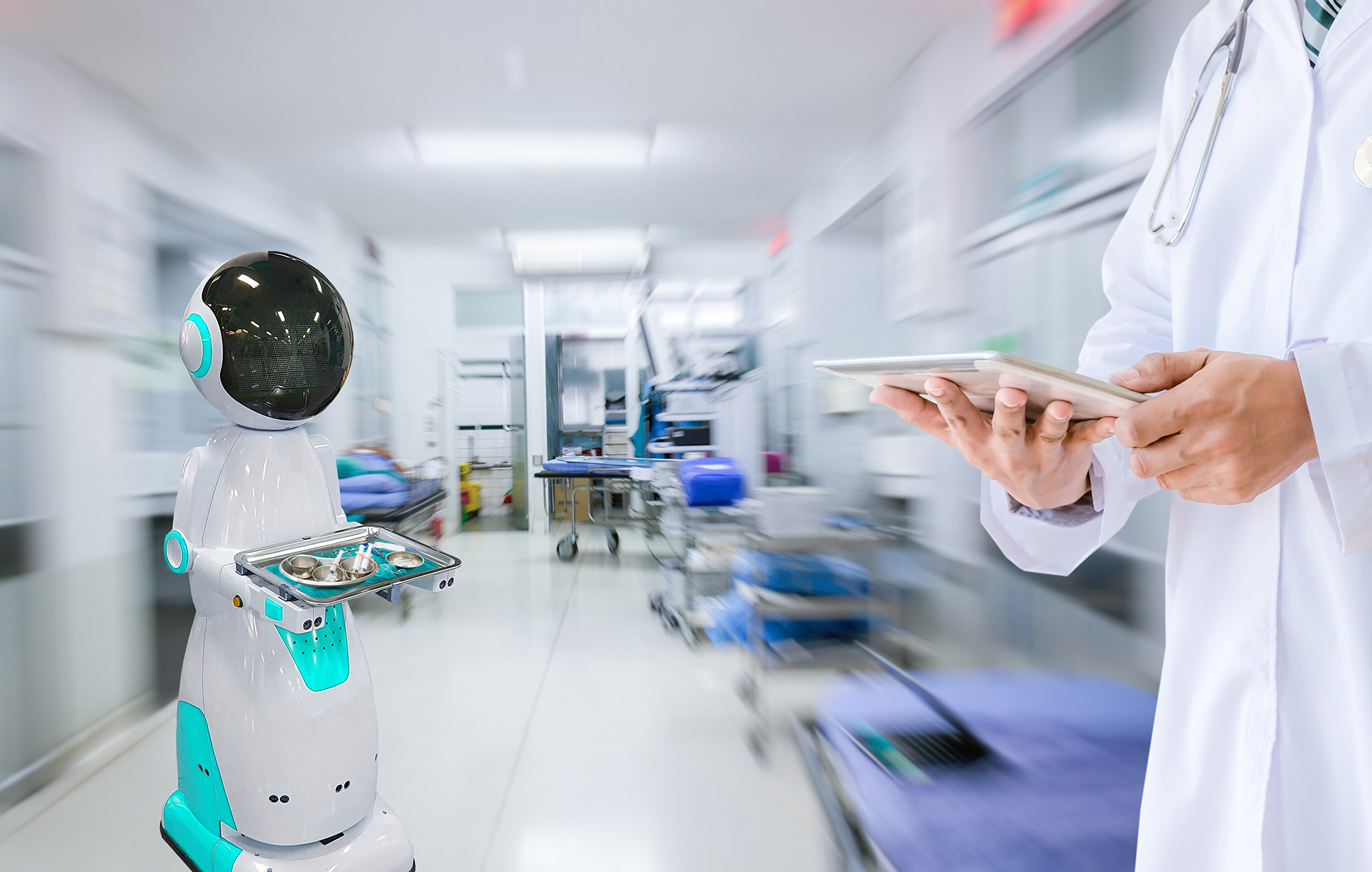 Send medical equipment robot technology in hospital Send medical equipment robot technology in hospital