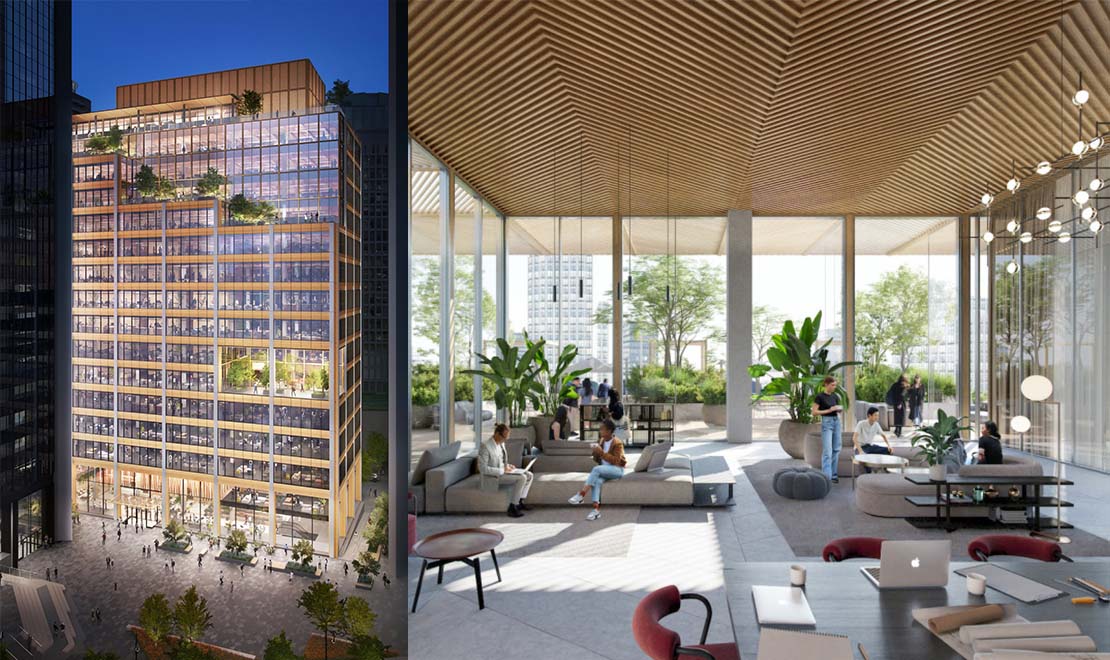 Burrard Exchange, Bentall Centre Exterior and interior rendering of the Burrard Exchange, Bentall Centre