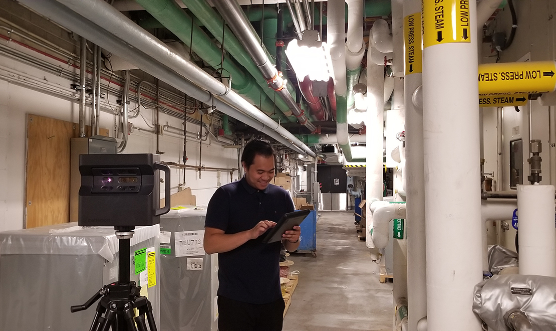 20200611_134611-1110x660 HH Angus employee Jomar using the Matterport scanner at a site