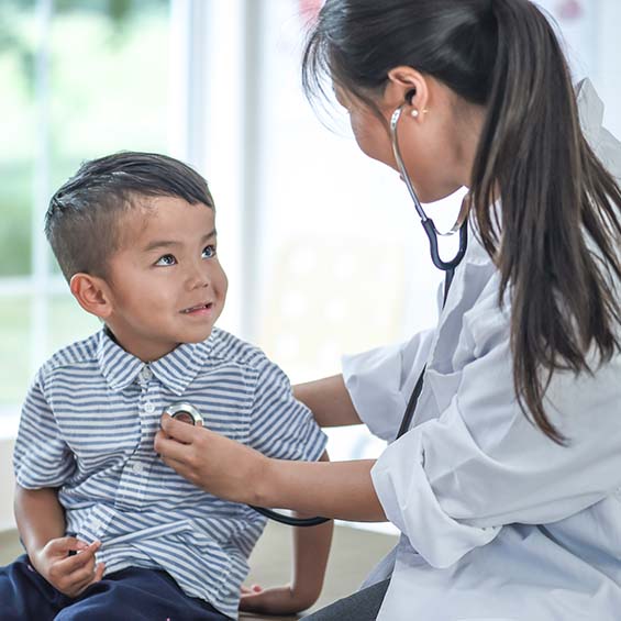 Image of doctor and child
