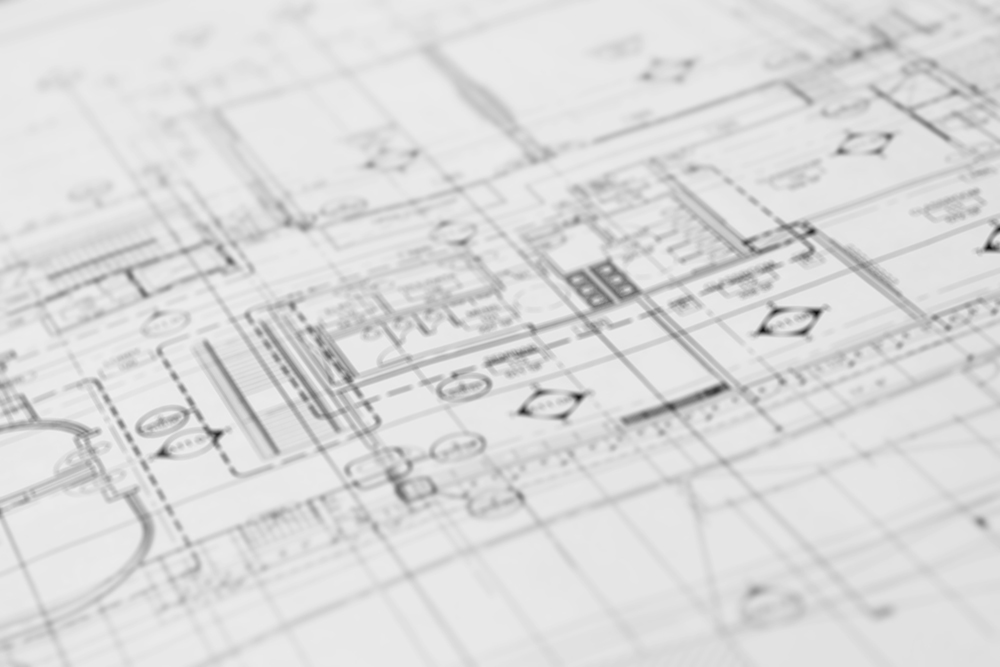 Drawing Stock Image bw blurred large Blurry mechanical drawing