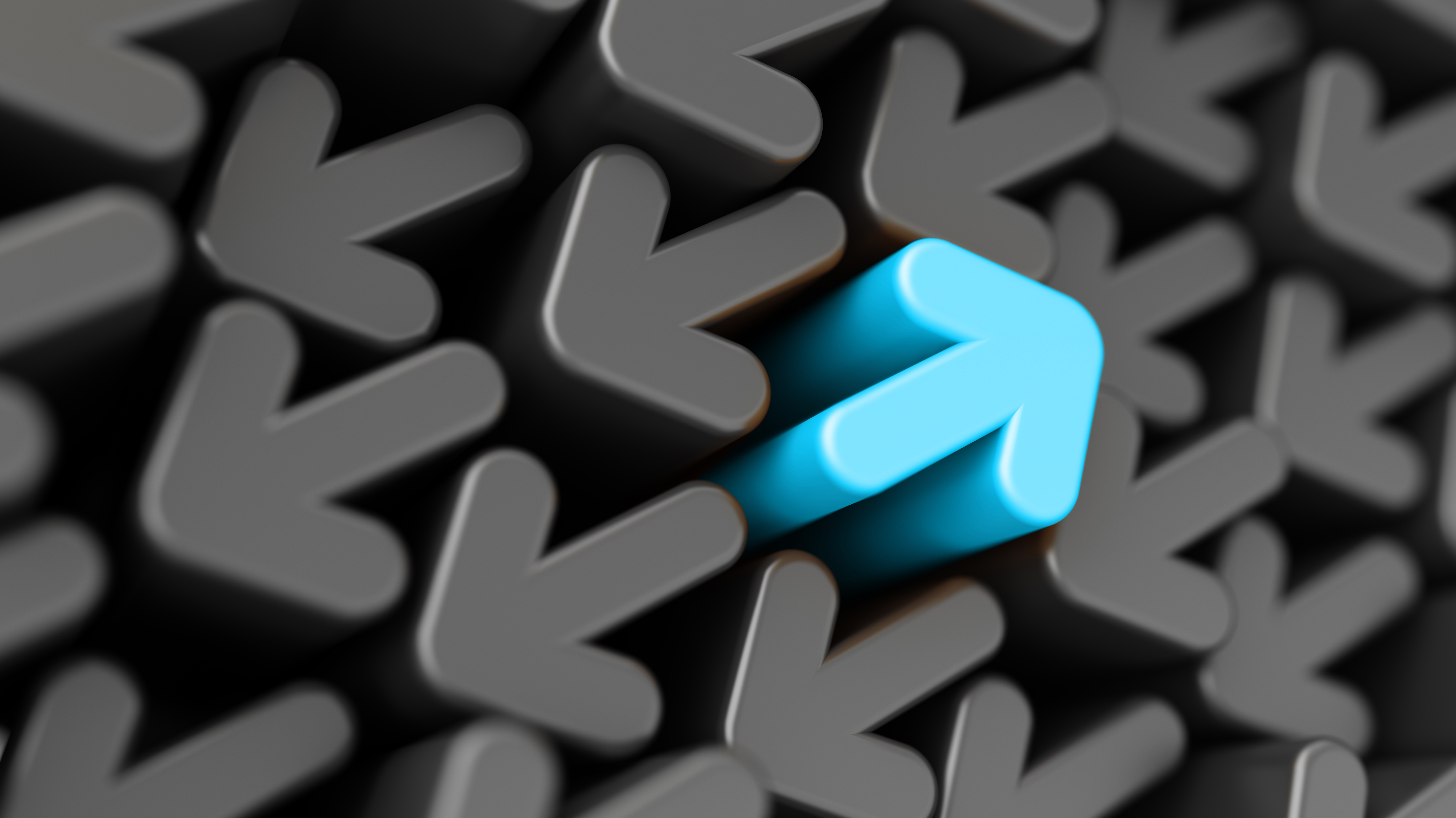 iStock-1340302765-edited Blue arrow going upwards among a bunch of grey arrows