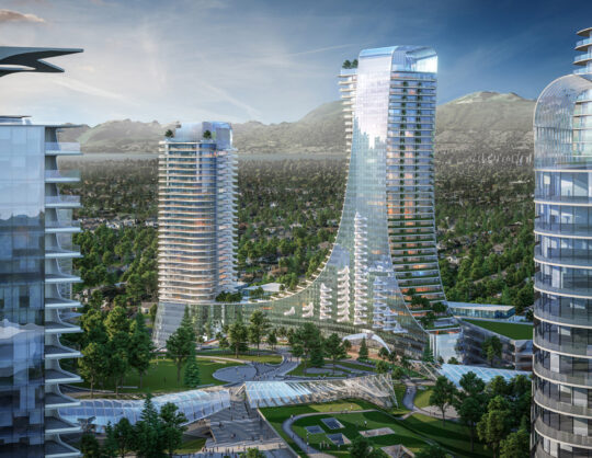 Oakridge Centre Panoramic view of elegant urban towers
