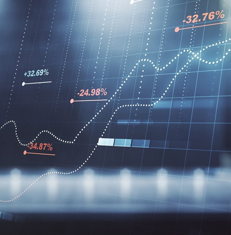Multi exposure of creative statistics data hologram on modern business center exterior background, stats and analytics concept Multi exposure of creative statistics data hologram on modern business center exterior background, stats and analytics concept