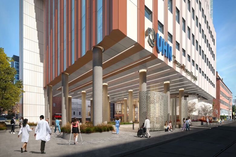 View-03-Arrival-Experience_small-1560x1038 Image of modern hospital entrance in downtown Toronto