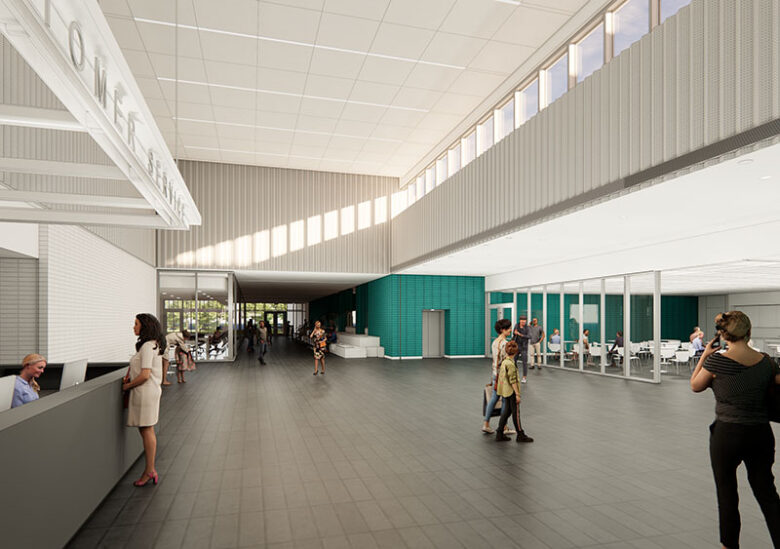Town-Square-Burhamthorpe-community-centre-800x563 Open space interior with reception area