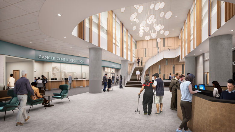 INT 05 Lobby copy_Reduced Size for web Lobby render of hospital