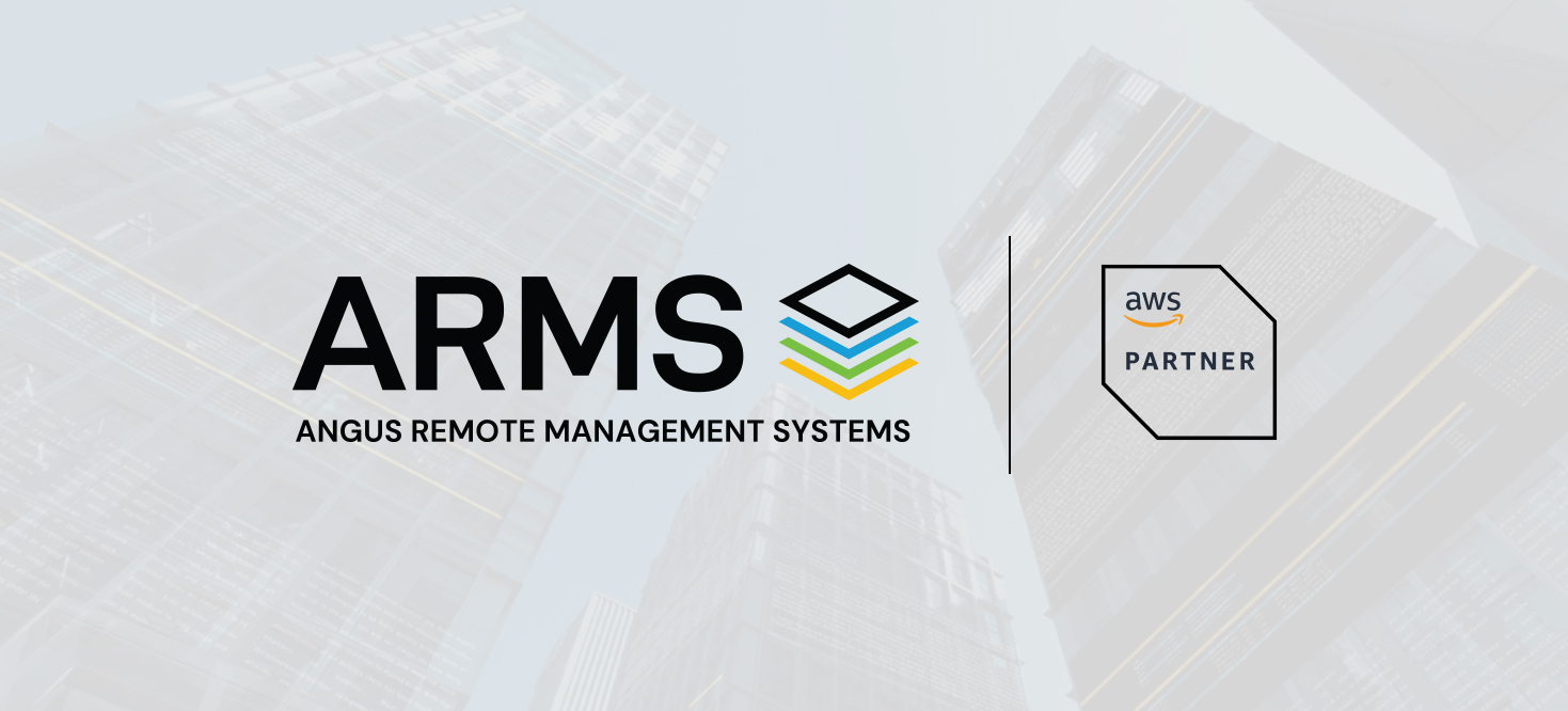 Image of ARMS and AWS logos with buildings in the background