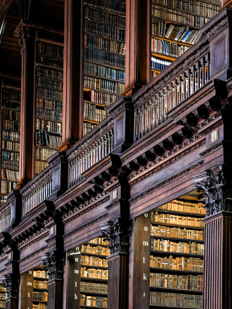 Long Room of Trinity College Old Library in Dublin